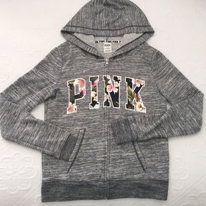 PINK - Victoria's Secret - Zip-Up Floral Hoodie